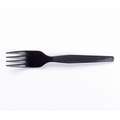 Dixie Medium Weight Disposable Fork, Unwrapped Plastic, Black, 2000 PK