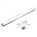 LED Strip Light: LED, 18 in, 18 in Overall Lg, Plug-In, 286 lm Light Output, 4500K, 120V AC, Silver