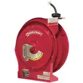 Reelcraft Extension Cord Reel, Spring Retraction, 125/240VAC, Flying Lead, 50 ft., Red Reel Color, 20.0