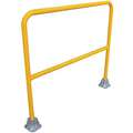 96" L Steel Handrail Section, Yellow; Round Handrail Shape