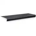 Battalion Stair Tread Cover: Vinyl, Adhesive-Installed, 9 1/8 in Dp, 24 in Wd, Black, 5/16 in Nose Ht