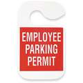 Battalion Employee Parking Permit: Hanging, Employee Parking Permit, Red, Polyester, 5 PK