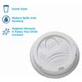 Dixie 12 to 20 fl. oz. Plastic Dome, Sip Through Hot Cup Lid, White, 1000 PK