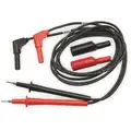 Simpson Electric 4 ft. Right Angle Shrouded Plug to Probe Test Probe Leads, Black/Red