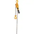 Lever Chain Hoist, 2000 lb. Load Capacity, 10 ft. Hoist Lift, 1-1/8" Hook Opening