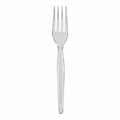 Dixie Heavy Weight Disposable Fork, Unwrapped Plastic, Crystal, 1000 PK