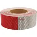 Oralite Reflective Tape, 5 yr, Red/White, 2" x 150 ft., 11" Red, 7" White