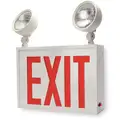 LED Exit Sign with Emergency Lights with Battery Backup, Red Letters and 1 Side, 15-1/2" H x 14-1/2" W