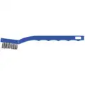 Dewalt Scratch Brush: Curved Handle, Stainless Steel, Plastic, 1 1/8 in Brush Lg, 7 in Handle Lg