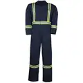 UltraSoft, Flame-Resistant Coverall with Reflective Tape, Size: L, Color Family: Blues