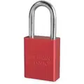 Red Lockout Padlock, Alike Key Type, Aluminum Body Material, 1 EA