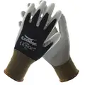Coated Gloves, M, Palm, Polyurethane Glove Coating Material, 3 ANSI/ISEA Abrasion Level, 1 PR