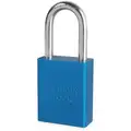 Blue Lockout Padlock, Different Key Type, Aluminum Body Material, 1 EA