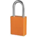American Lock Orange Lockout Padlock, Different Key Type, Aluminum Body Material, 1 EA