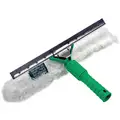 Unger 14"W Straight Rubber Window Squeegee and Washer Without Handle, Black/Green/White