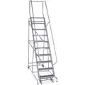 Cotterman 10-Step Rolling Ladder, Serrated Step Tread, 130" Overall Height, 450 lb. Load Capacity