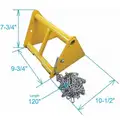 General Purpose Single with Rope or Chain, Steel Wheel Chock; Max. Vehicle Weight: Not Rated; 10-1/2" D x 7-3/4" H x 9-3/4" W, Yellow