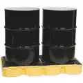 Eagle 30 gal. Polyethylene Drum Spill Containment Platform for 2 Drums; Drain Included: No, Black, Yellow