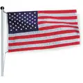 Tough-Tex US Flag: 8 ft. H, 12 ft. W, Polyester, 40 ft. Min. Flagpole H, Outdoor