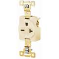 Bryant Receptacle: Single, 6-20R, 20 A, 250V AC, Ivory, 2 Poles, Screw Terminals, Corrosion Resistant