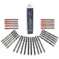 Bosch T30C T-Shank Jig Saw Blade Set; Flexible for Curved Cuts, 6, 10, 11/14, 12, 17/24 TPI