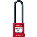Lockout Padlock, Red, Lockout Padlock Key Type: Different, 3", Aluminum Body Material