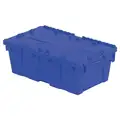 Orbis Attached Lid Container, Blue, 7-1/4" H x 19-3/4" L x 11-3/4" W, 1 EA