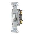 Bryant Wall Switch: 1-Pole, 15 Amps AC, White, 120 to 277, Back and Side, Commercial
