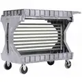 Utility Cart Bin Rail Kit: Steel, For 24 in Cart Wd, Gray, 400 lb Load Capacity, For 30936
