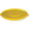 BRUTE Series Trash Can Top, Round, Flat, 44 gal., Yellow