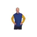 Welding Jacket: Men's, Cotton with Cowhide Sleeves ( 9 oz ), Blue, Snaps, 1 Total Pockets, L
