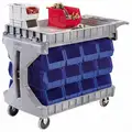 Polyethylene Raised Handle Utility Cart, 400 lb. Load Capacity, Number of Shelves: 2