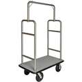 CSL 72" Stainless Steel Bellmans Cart with Gray Carpet and Stainless Steel Finish