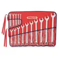 Proto Combination Wrench Set: Alloy Steel, Satin, 15 Tools, 5/16 in to 1 1 /4 in Range of Head Sizes