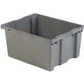 Stack and Nest Container, Gray, 15-1/8"H x 30-1/8"L x 24"W, 1EA
