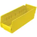 Shelf Bin, Yellow, 4" H x 11-5/8" L x 4-1/8" W, 1EA