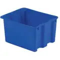 Stack and Nest Container, Blue, 12"H x 21"L x 17"W, 1EA