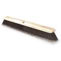 Tough Guy Push Broom: Wood, 24 in Sweep Face, No Handle Broom Handle Lg, Acme Thread, 3 in Trim Lg
