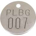 Round Numbered Tags; Numbered 001 to 025