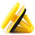Rocker Panel Moulding Clip with Sealer; 14 mm Stem Length, 9 mm Hole Size, Yellow