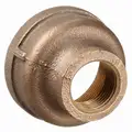 Reducing Coupling: Red Brass, 2 1/2 in x 2 in Fitting Pipe Size, Female NPT x Female NPT, Class 125