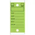 Lime Green Key Tag, Rectangle, Includes: Key Ring