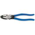 Linemans Plier: Flat, 9-3/8"Overall Lg, 1-5/8" Jaw Lg, 1-1/4" Jaw Wd, 5/8" Jaw Thick