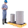 UltraTech 88 gal. Polyethylene Drum Spill Containment Pallet for 2 Drums; Drain Included: Yes