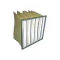 Air Handler Pocket Air Filter, 24x24x22, MERV 14, Yellow, Synthetic, Number of Pockets: 6