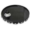 Steel Pail Lid: Gasketed/Spout, 12 in Overall Dia, Black, Steel, UN 1A1/Y1.5/200