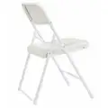 National Public Seating White Steel Folding Chair with White Seat Color, 4PK