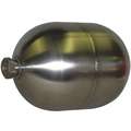 Float Ball: Stainless Steel, External Connection, 4 in Float Dia., 6 in Float Lg
