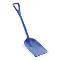 Hygienic Shovel: Square Point, Polypropylene, 11 in Blade Wd, 14 in Blade Lg, Blue, 1-Piece