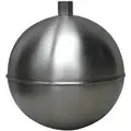 Float Ball: Stainless Steel, External Connection, 4 in Float Dia., Machine Thread
